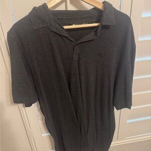 TravisMathew Men’s Charcoal Micro-Stripe Polo Shirt Large